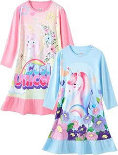 Girls Nightgown Night Dress for Girls Nighties Long Sleeve Pyjama Dress for Kids Sleepwear Nightdress 3-10 Years