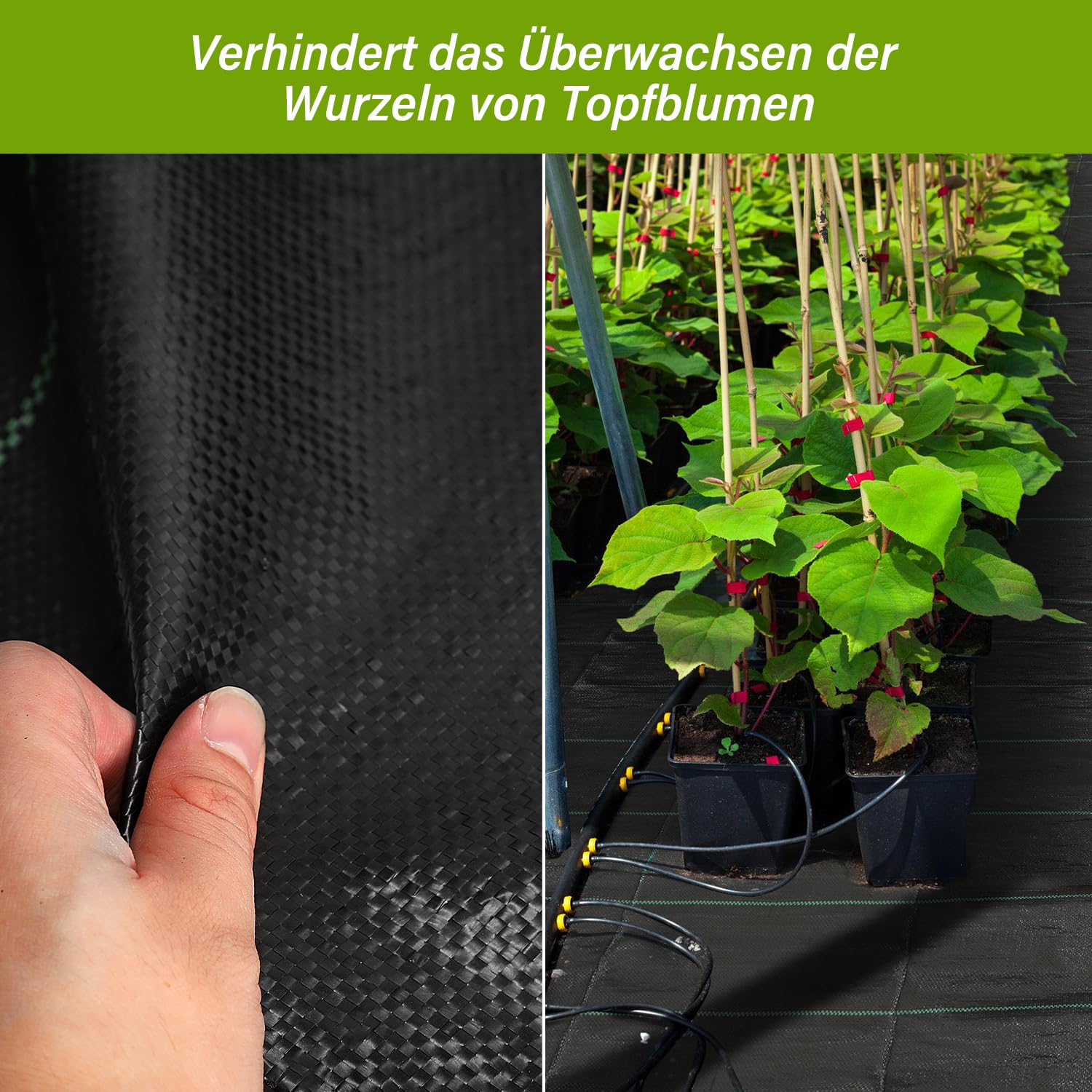 2 vellones para malas hierbas, 2 m x 25 m, tejido para el suelo, permeable al agua y resistente a los desgarros, resistente a los rayos UV, respetuoso con el medio ambiente, para jardín,