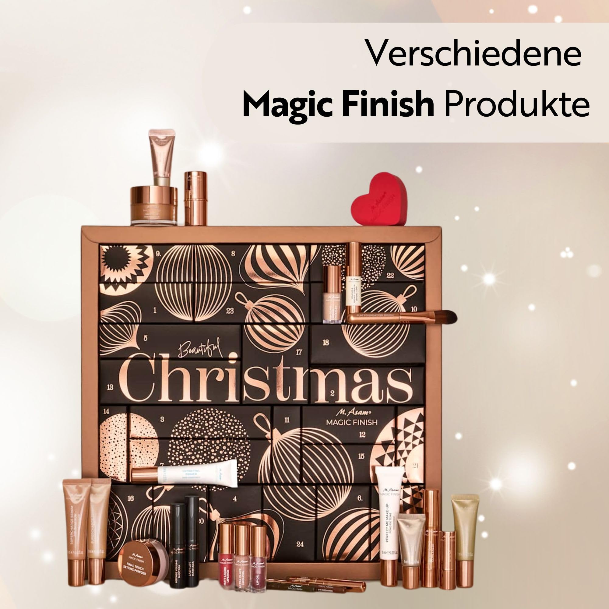 M. Asam MAGIC FINISH Adventskalender 2025 – Adventskalender im Wert von 212 €, mit 24 Beauty-Überraschungen, Kosmetikadventskalender für Frauen, Weihnachtskalender Make-up