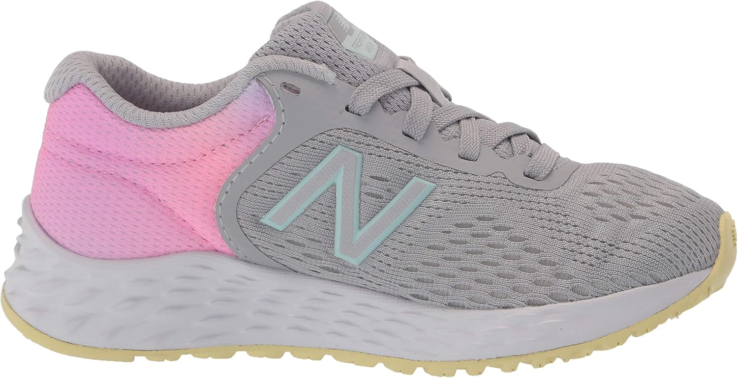 New Balance Unisex-Child Fresh Foam Arishi V2 Lace-up Running Shoe Light Aluminum/Pink Lemonade 10.5 Little Kid