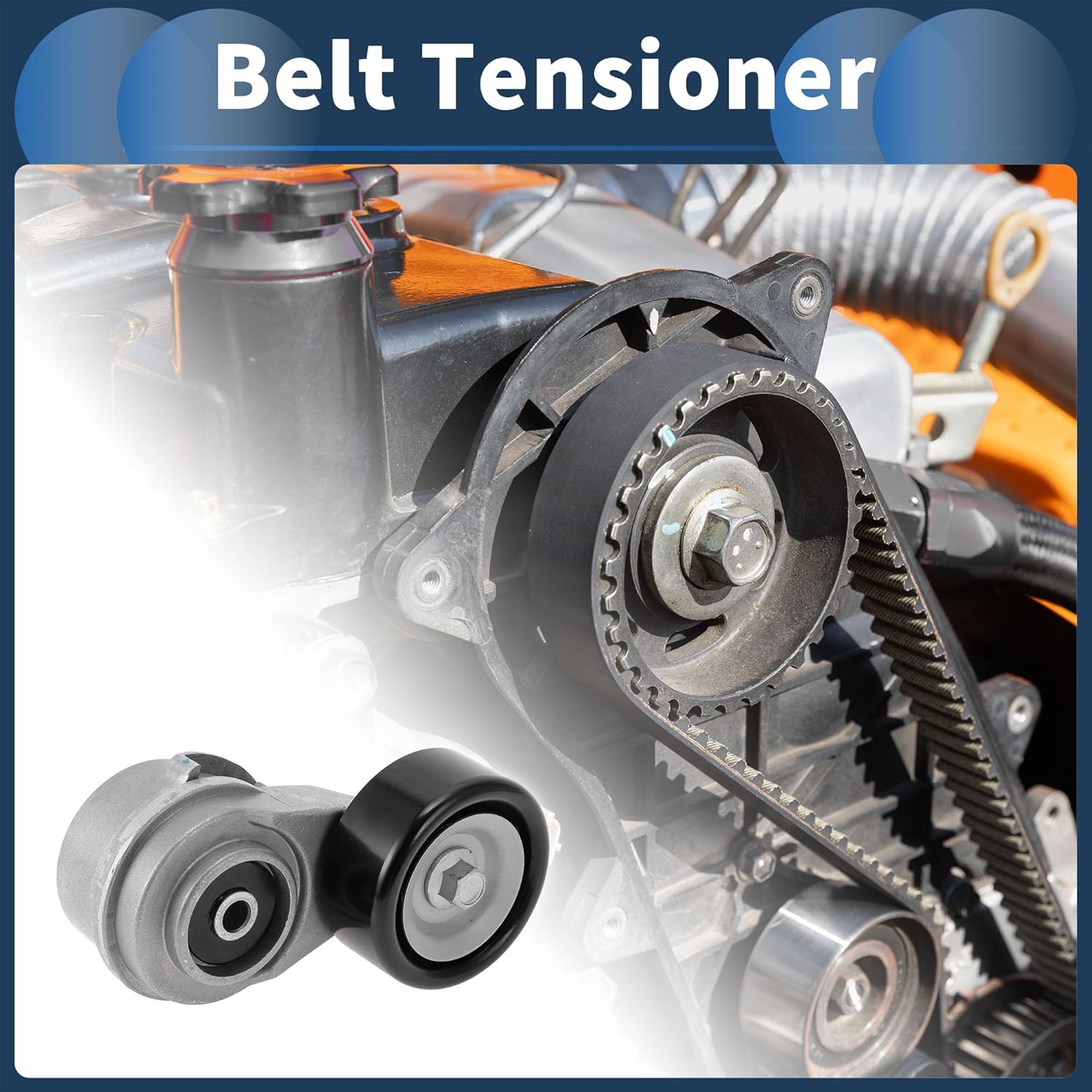 Belt Tensioner Drive Belt Tensioner Pulley Assembly for Kia Soul 1.6L L4 2010-2011 No.252812B010 Metal 1 Pc