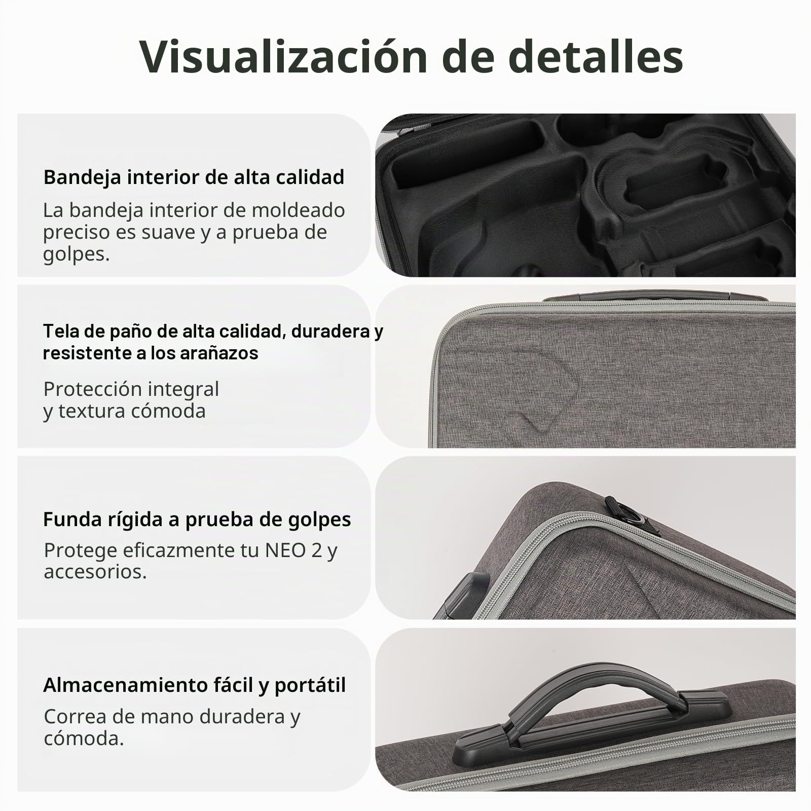Bolsa de Almacenamiento Rígida para dji Neo 2 Motion Fly More Combo Funda de Transporte para dji Goggles N3 Funda Caja Protectora Anticaídas y Antirrayaduras con Correa para el Hombro