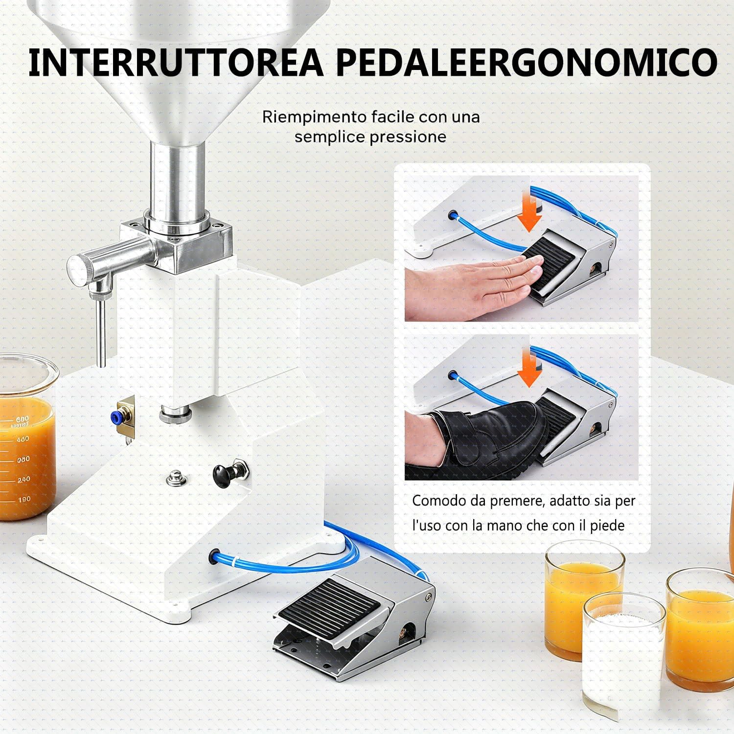 Profesjonalna ręczna nalewarka do płynów i past (5–50 ml) do butelek 100ml