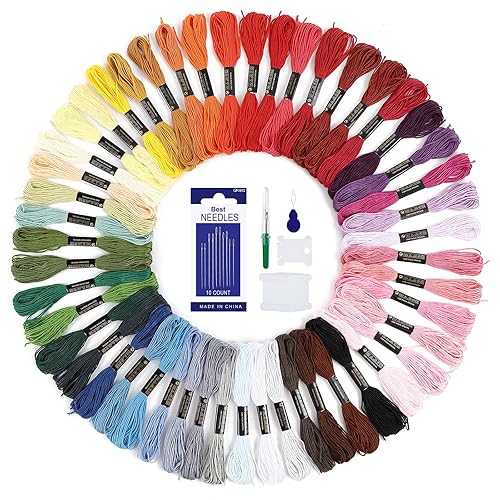 Romon 50 Couleurs Fils à broder, Fil pour Bracelet Brésilien
