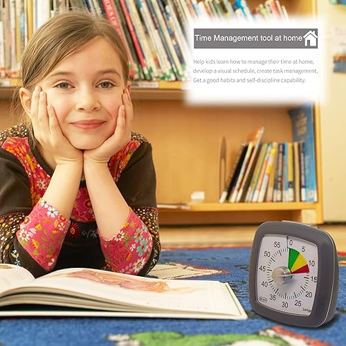 Miniatura 5 de Lavigo Temporizador visual de cuenta regresiva de 60 minutos para adultos, cocina, cocina, niños, estudio, lectura, aula, enseñanza y oficina,