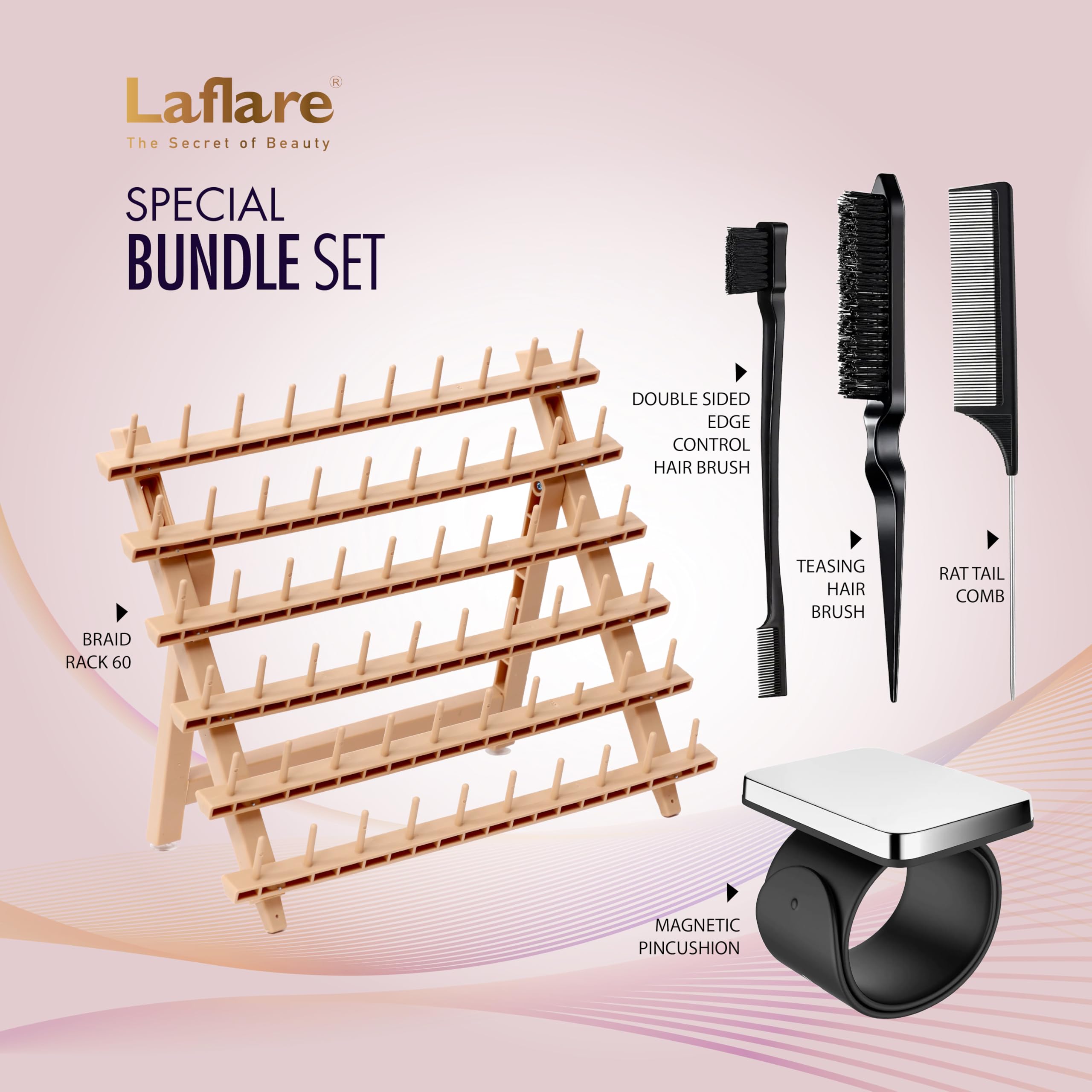 Amazon.com: Laflare Braiding Rack for Hair with Comb Set & Braid