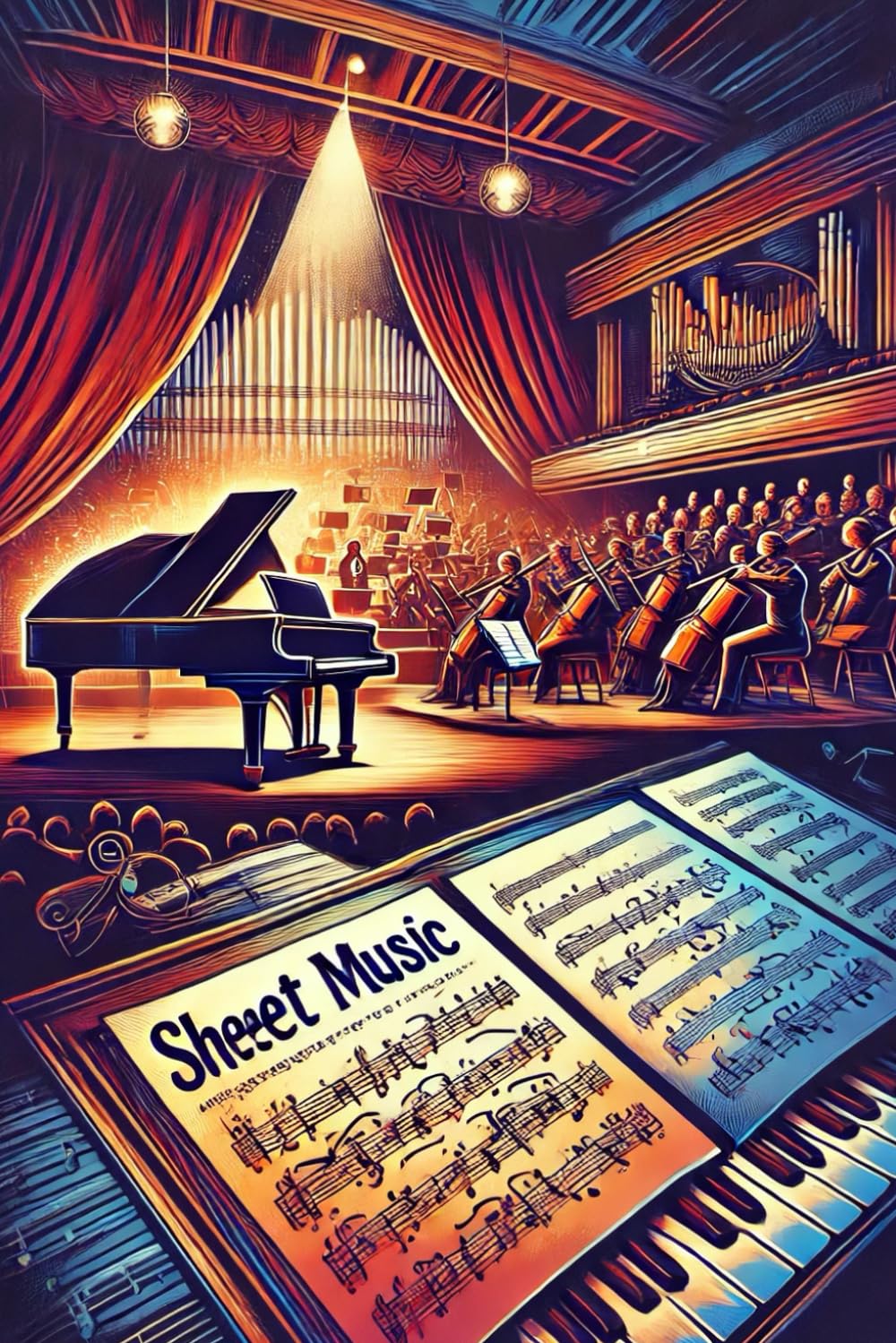 Carnet de notes musicales pour composer au piano ou répéter en studio