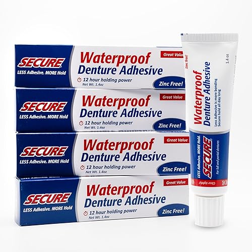Secure Dentaduras Postizas Crema para fijar por Dentek 14 onzas Paquete de 4 14 oz 246371 paquete de de 4 4 4