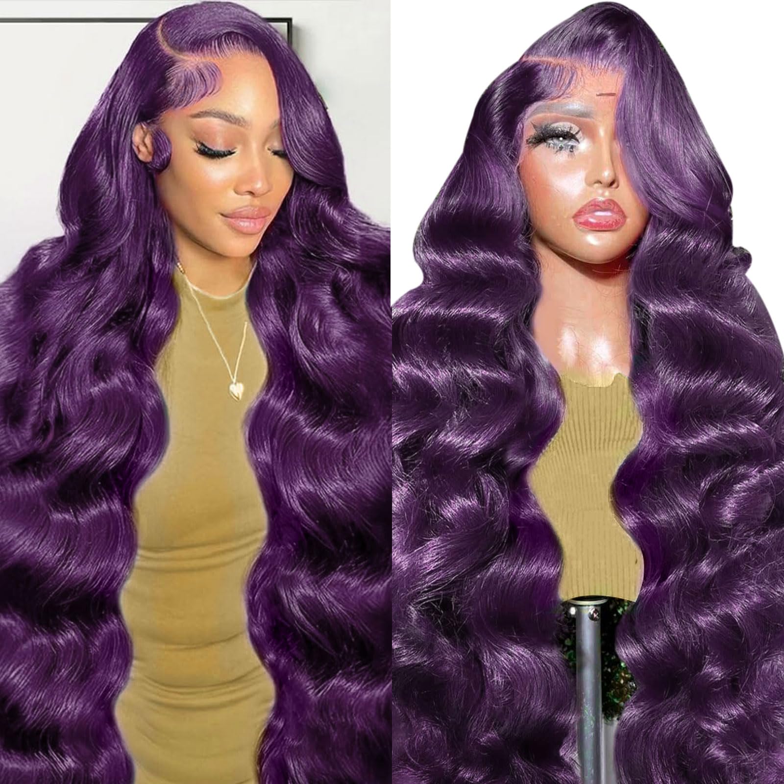 New Purple Lush Front Lace Wig 16” Purple, plum, lilac & lavender vivid colour wigs | Lush Wigs  main image 2