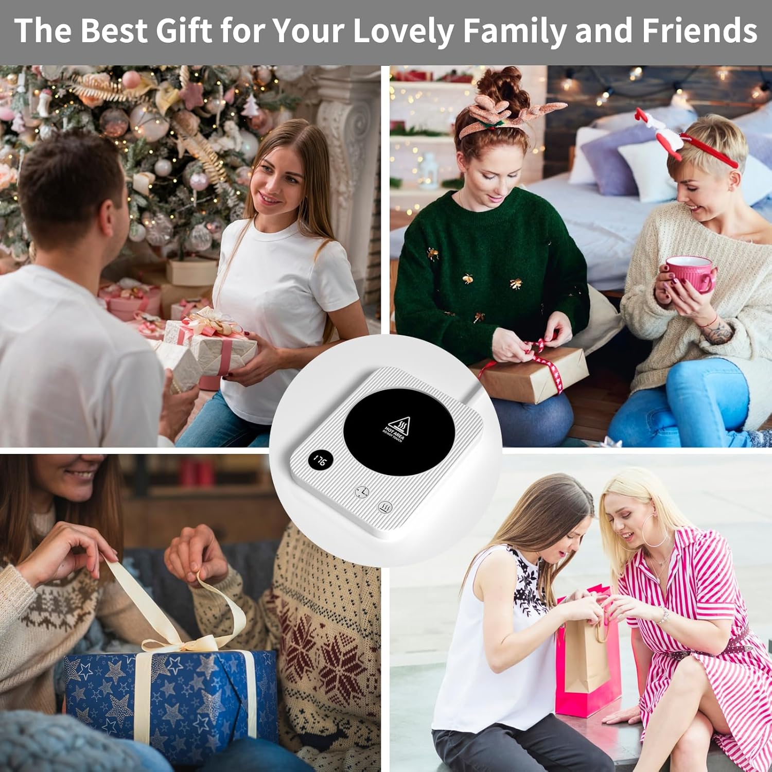 Electric Kettle Coffee Mug Warmer Set,Self Heating 36w Cup Warmer with 16oz Cup,Ember Coffee Mug for Desk Home Office,for Candles,Fruit & Wellness Tea, Birthday, for Women,MOM,Lovers