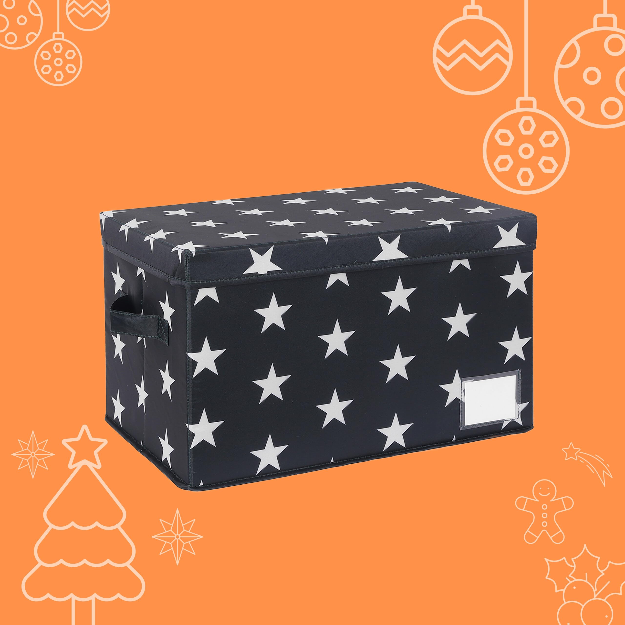 Relaxdays Weihnachtskugel Aufbewahrungsbox, 30 Kugeln, HxBxT: 26,5 x 42,5 x 26 cm, Polyester, Pappe, Kugelkiste, grau