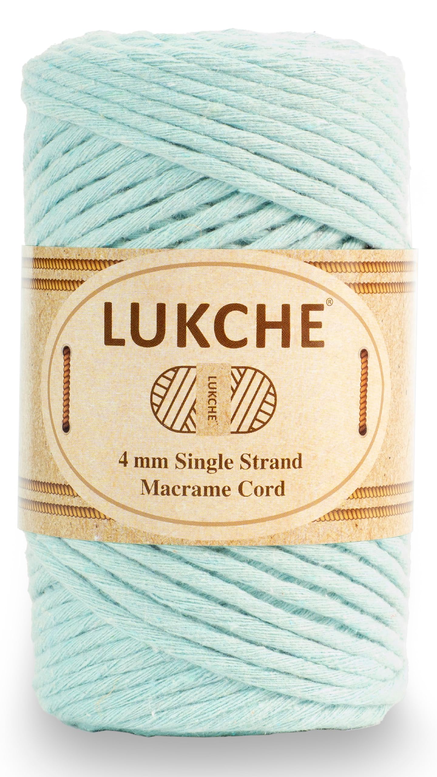 Cordon macramé 4mm en coton de qualité supérieure vert menthe