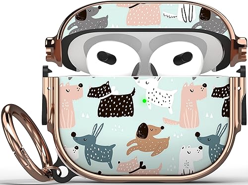 Miniatura 8 de Maxjoy Funda para AirPods 3 con cerradura, bonita funda protectora rígida para AirPod 3 de tercera generación para mujeres y hombres con llavero