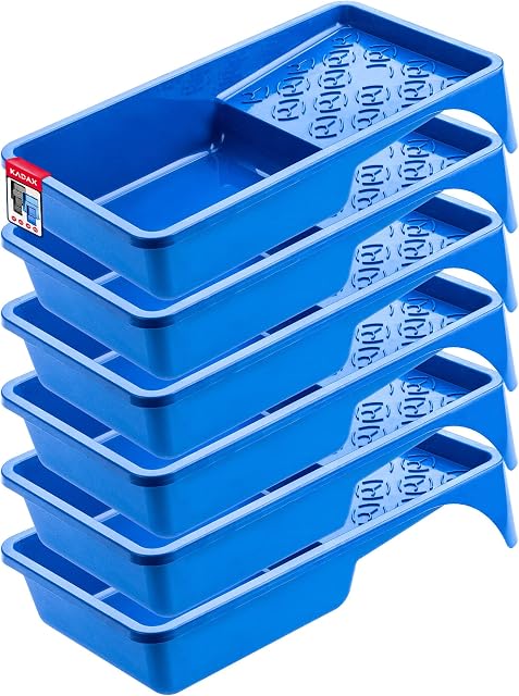 KADAX Blue Painting Tray, 29.5 x 15.5 cm, Plastic Paint Tray, Rectangular Paint Tray with Small Handle, Painting Accessories, Disposable Paint Tray