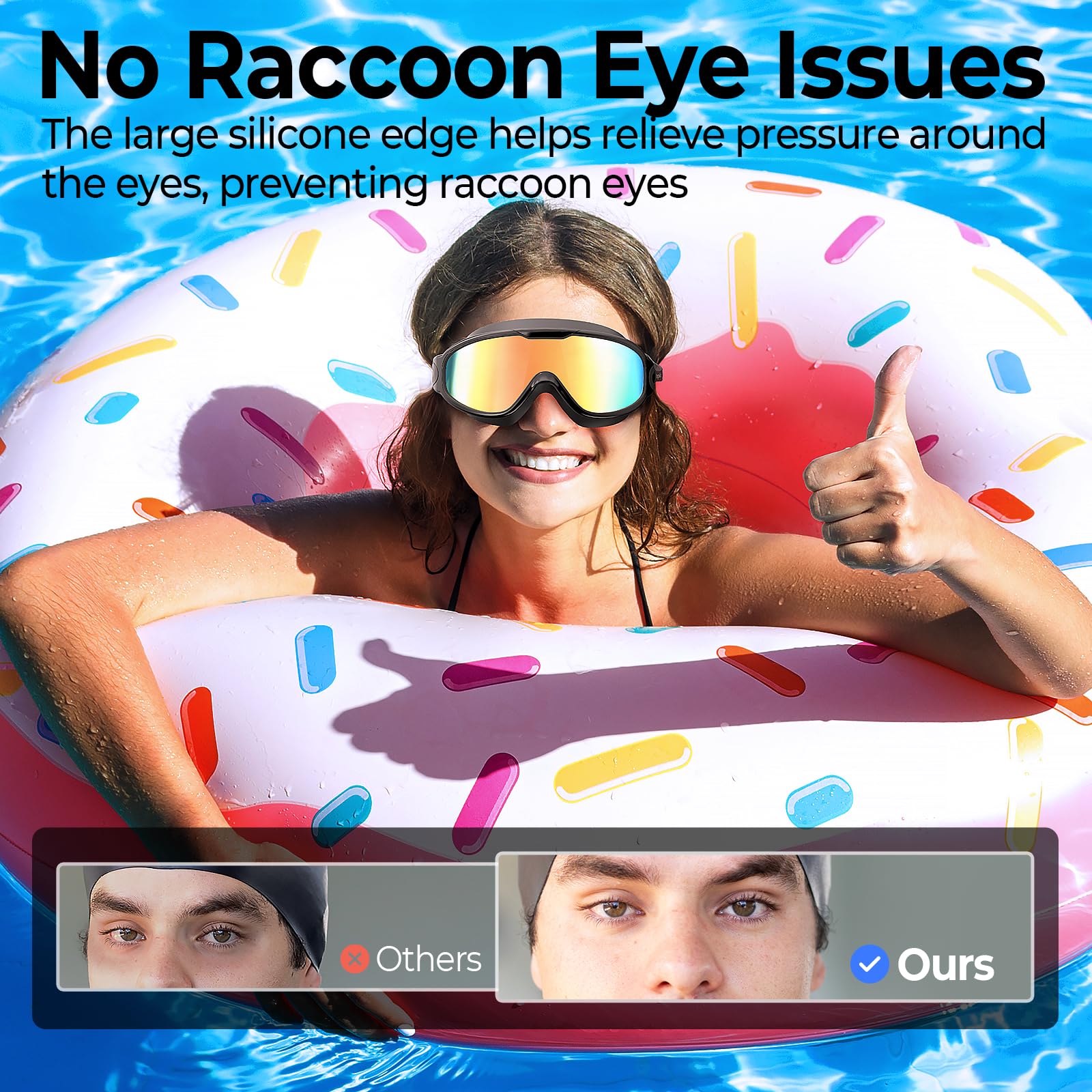 VegoVia Paquete de 2 gafas de natación para adultos, jóvenes, hombres y mujeres | Gafas de natación antivaho para piscina, protección UV, sin fugas, de silicona, tapones para los oídos, agua abierta