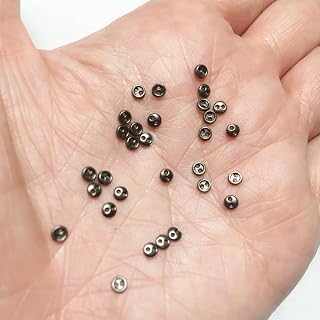 Morezmore M00699-Gunmetal-30 30pc Miniature Buttons Metal 3mm Mini Clothes