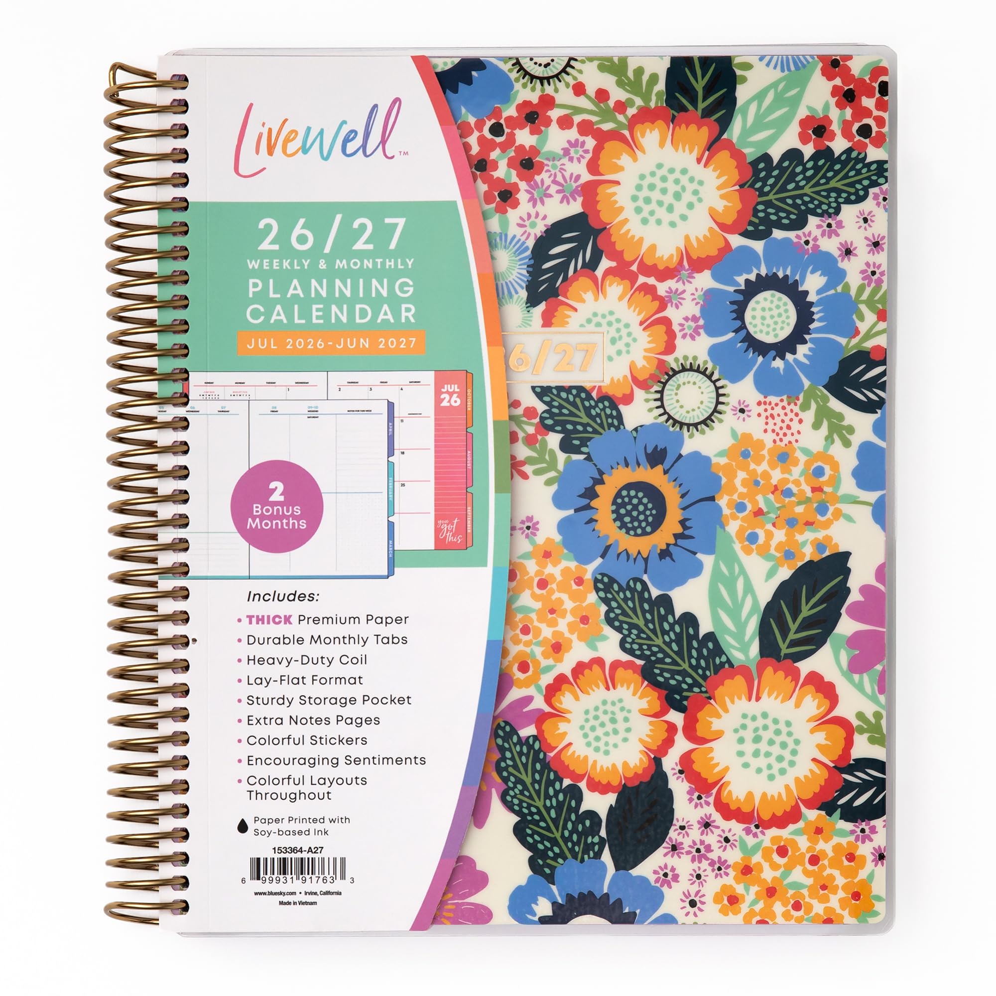 Amazon.com : Blue Sky Livewell 2026-2027 Weekly and Monthly