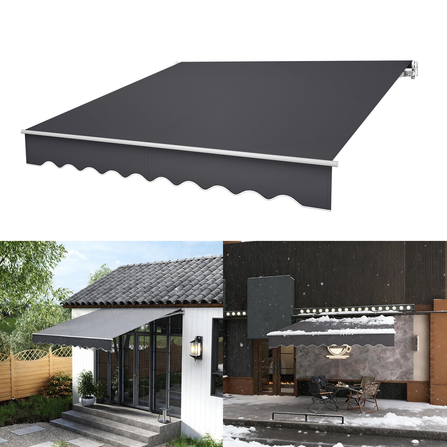 Amazon.de: ACXIN Aluminium Markise 3m * 2,5m Sonnenschutz Gelenkarmmarkise  Markisenabdeckung Kassettenmarkise Balkonmarkise mit Handkurbel Wasserdicht  Dunkelgrau