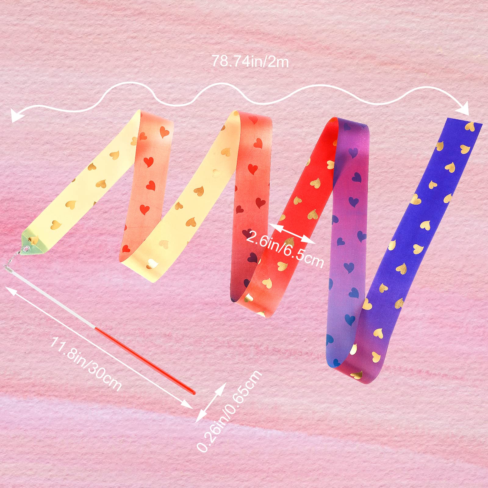Snapklik.com : 2pcs Rhythmic Dance Ribbons, 78.7 Inch Gymnastics Ribbon ...