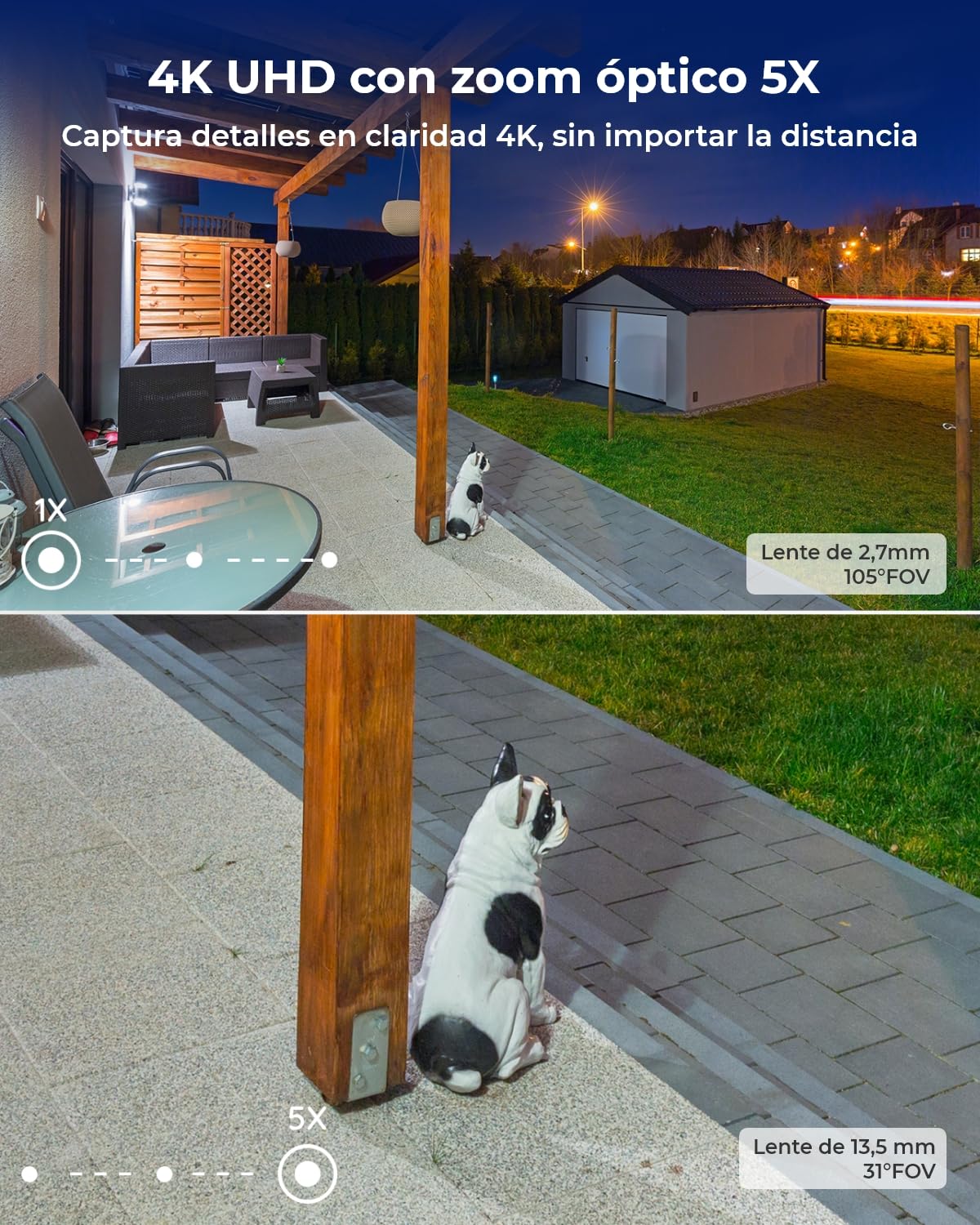 Reolink 4K Camara Vigilancia WiFi Exterior, Zoom Óptico 5X, Detección Inteligente, Cámara Exterior de Seguridad IP67, 4K 12CH Wi-Fi NVR para la Seguridad Doméstica, 2TB HDD, RLN12W + 4X RLC-811WA