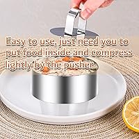Vista 5 de DATANYA Moldes redondos para anillos de pastel, molde de anillos de comida de acero inoxidable de 3 pulgadas con empujadores de 3 pulgadas