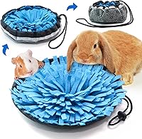 OVMKOV Rabbit Foraging Mat - Interactive Polar Fleece Snuffle Pad Puzzle Toy for Bunny Hamster Guinea Pig Ferret Chinchilla 9.44"