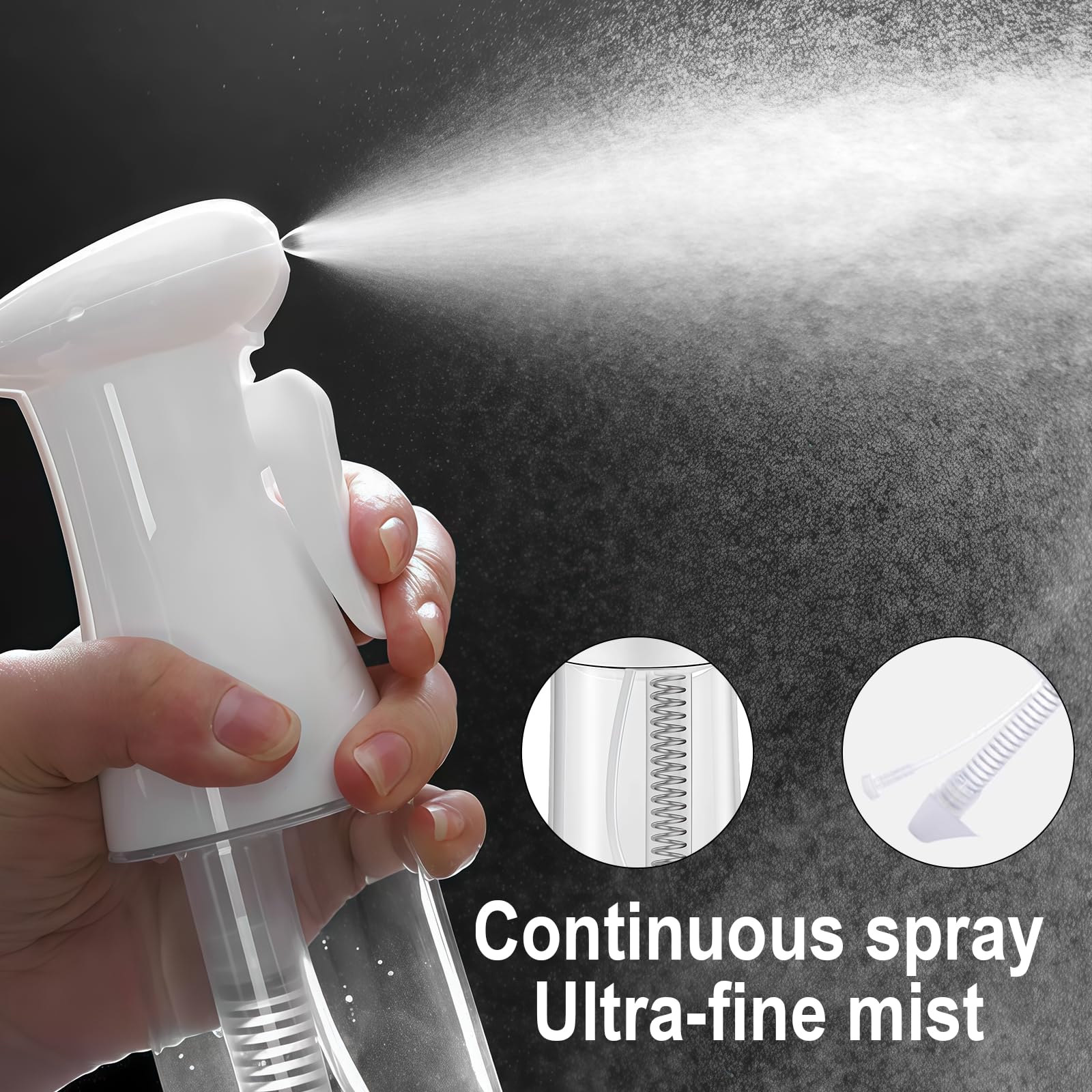 Ultra Fine Continuous Spray, butelka z rozpylaczem wody 200 ml, odporna na kapanie, bardzo cienka butelka z rozpylaczem do stylizacji włosów, pielęgnacji skóry, pielęgnacji roślin