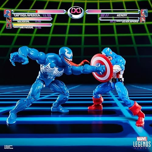 Miniatura 8 de Marvel Legends Series Gamerverse Capitán América vs Venom, figuras de acción coleccionables inspiradas en videojuegos retro de 6 pulgadas