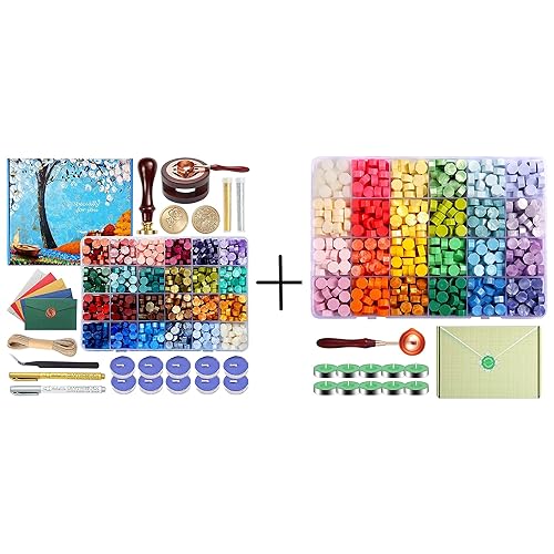 Comealltime Kit de sellado de cera con kit de sellado de cera con temática de jardín de primavera