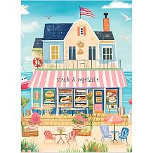 500 Piece Puzzles for Adults, Colorful Beach Shop Parrot Jigsaw Puzzles 500 Pieces for Adults Seniors, Challenge Art Jigsaw Puzzle for Gifts Birthday Party Games Family, 20.5 * 15 inch Dust Free