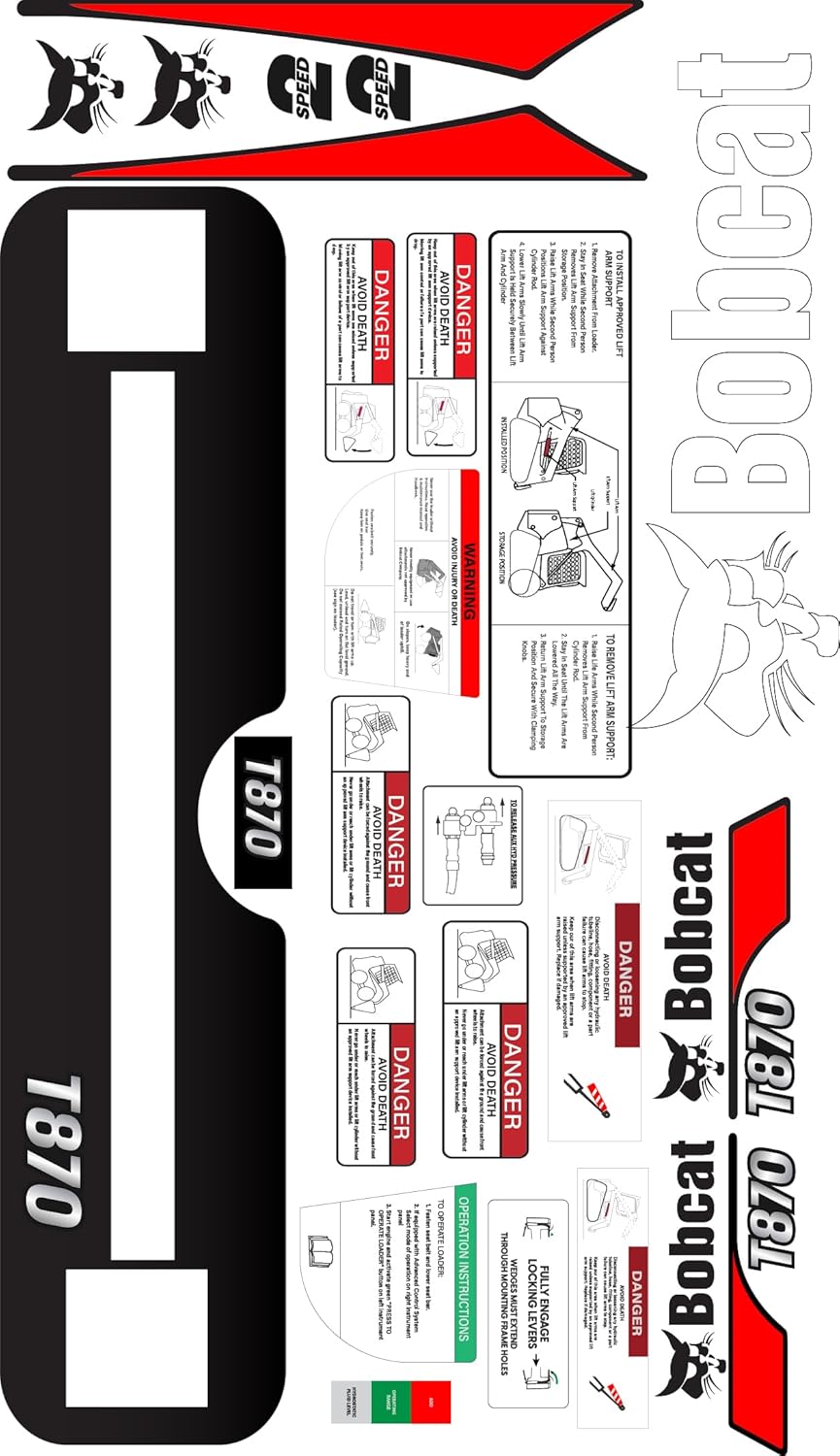 fits Bobcat T870 Decal Sticker kit