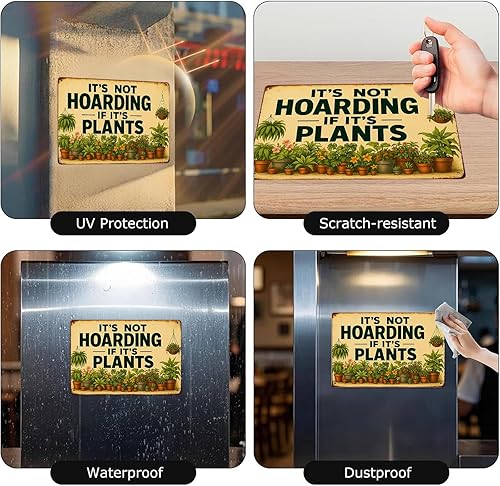 Miniatura 5 de It Is Not Hoarding If It Is Plants Wall Decor Retro Metal Sign Poster for Garage Man Cave Bathroom Bedroom Farm Inspirational Popular Wall Art 8x12