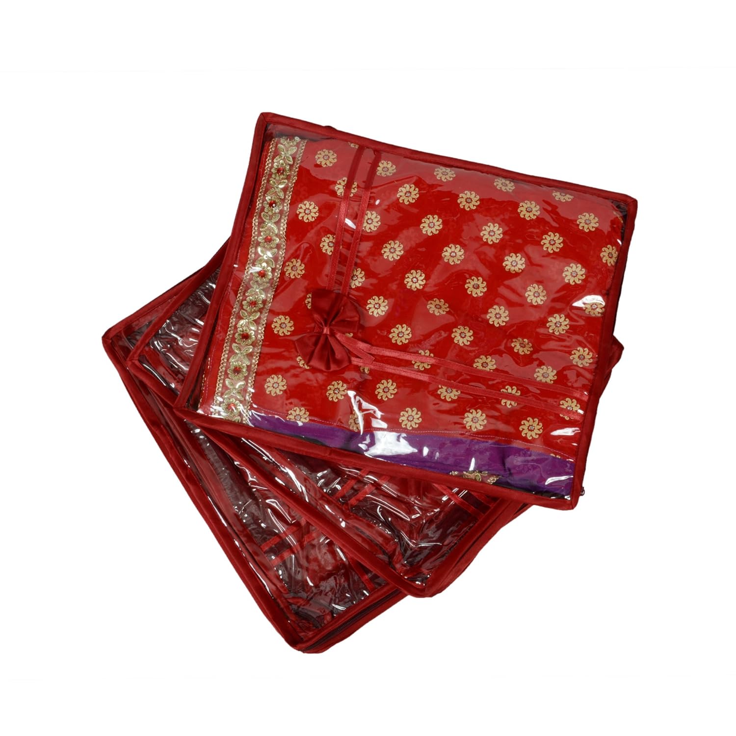 fancy wala Multi Purpose Saree Cover Ideal Storage bag (Pack of 03