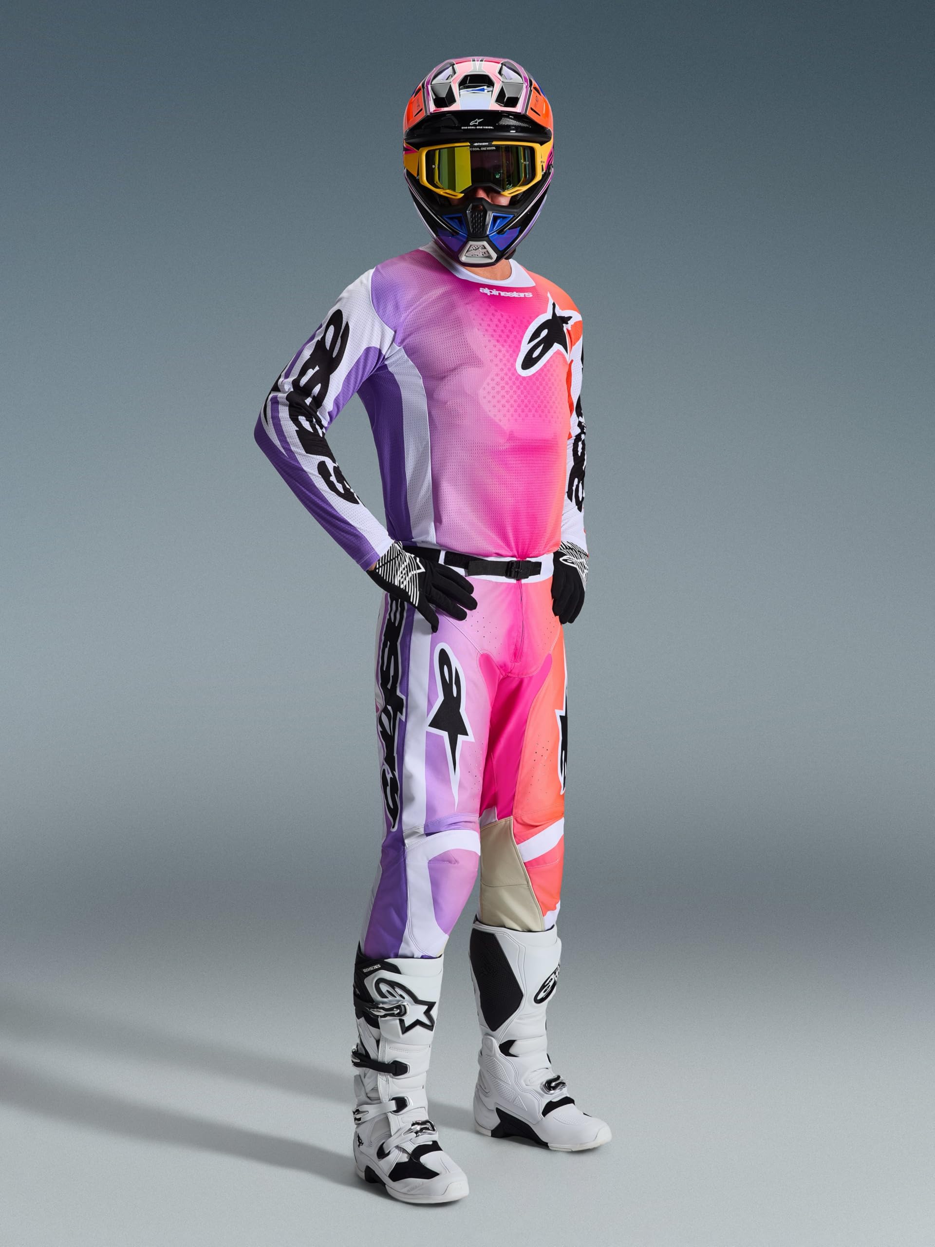 Alpinestars Racer A Portl Maglia da motocross, multicolore, XL