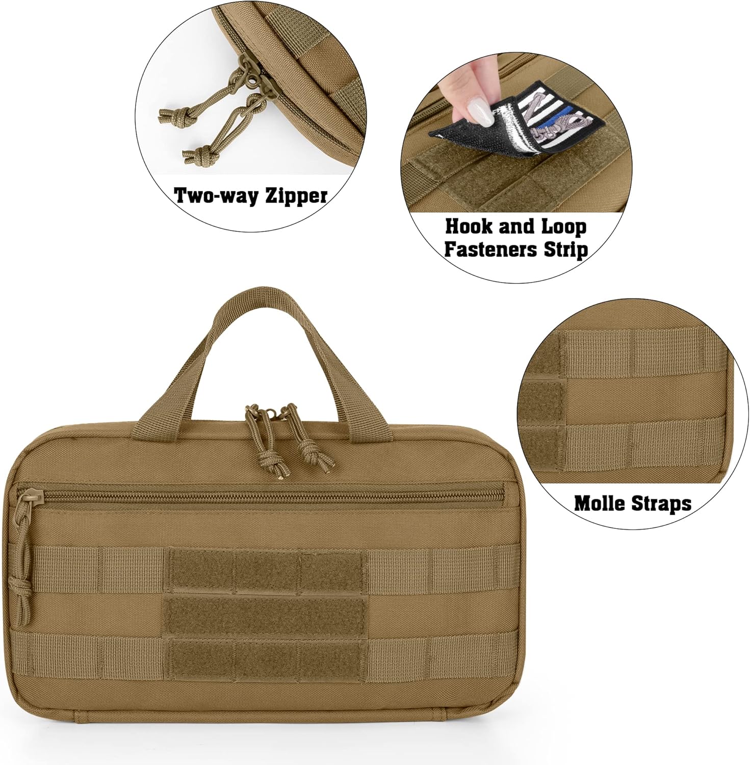 DSLEAF Tactical Pistol Magazine Storage Bag, MOLLE Mag Pouch Hold Up to 13x Standard Single/Double Stack Magazines for Medium and Large Handguns (Patent Design)
