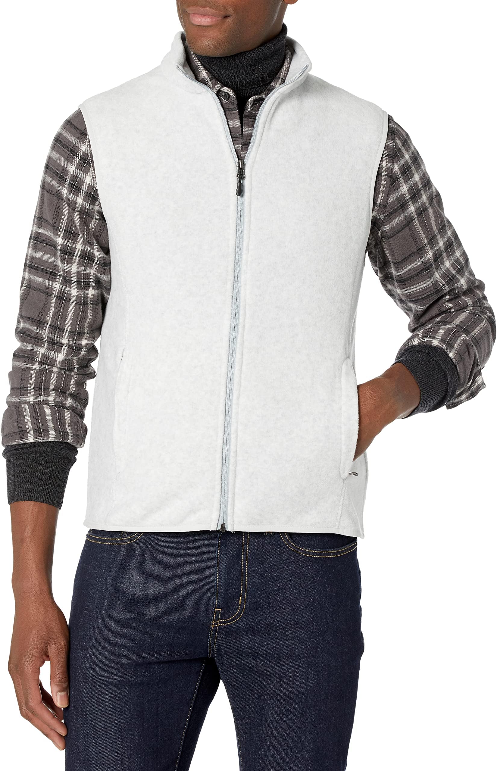 Amazon EssentialsMen's Full-Zip Polar Fleece Vest (Available in Big & Tall)