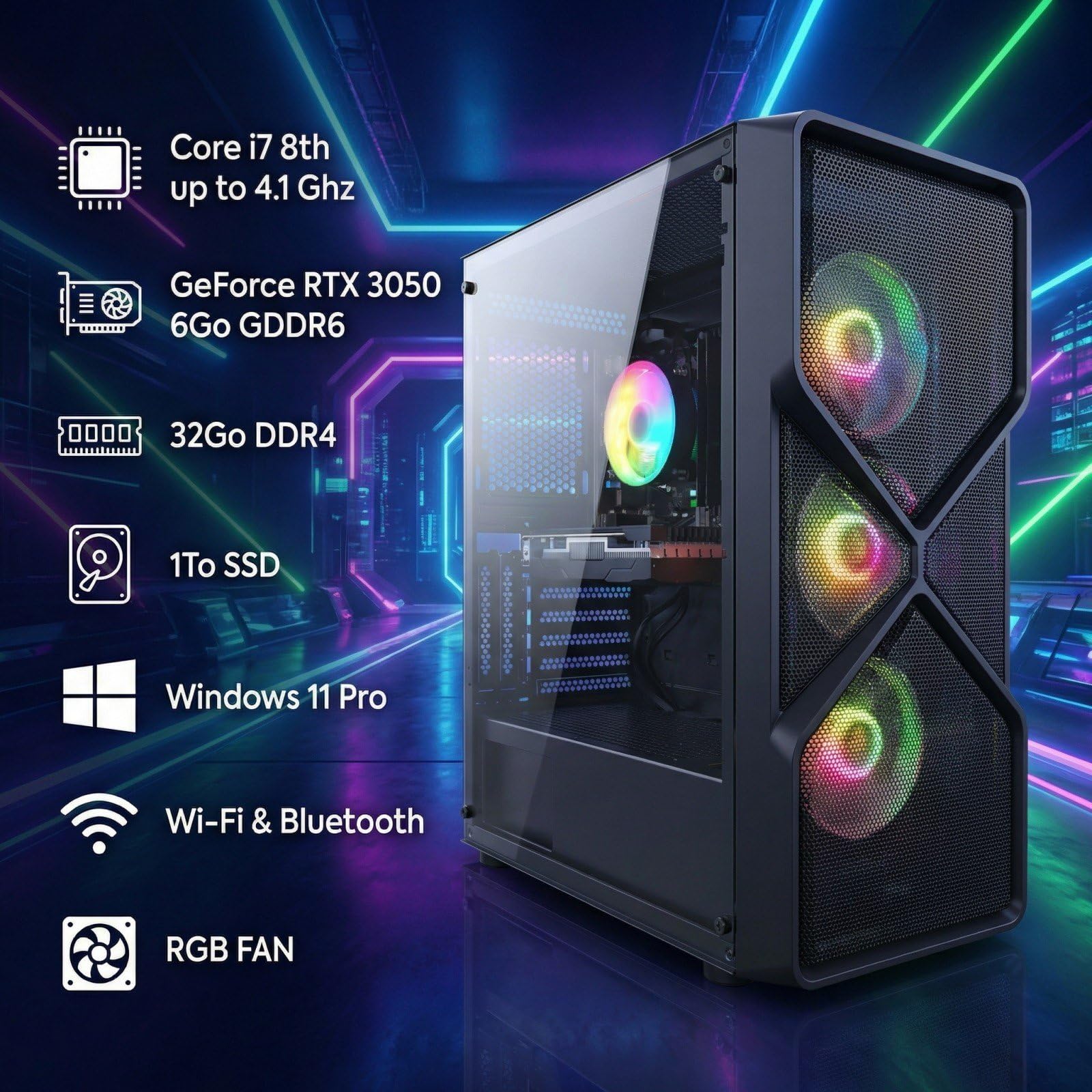 STGsivir PC Gaming, Ordenador de Sobremesa Gaming, GeForce RTX