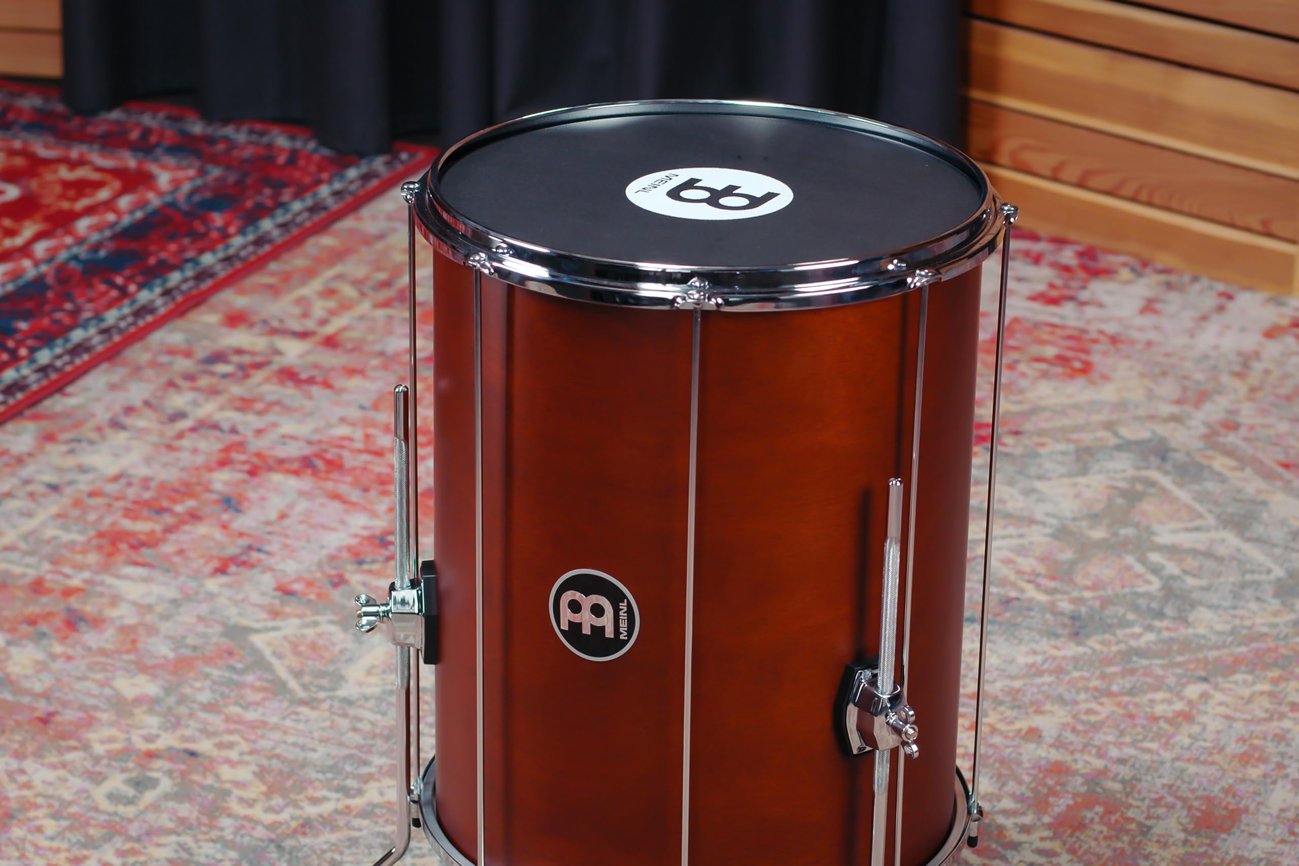 Meinl Percussion Traditional Wood Surdo – Piccolo Tamburo Samba – Altezza Regolabile – 16-Pollici Diametro – 20-Pollici Altezza – Hardwood, Brown (SU16-L-AB-M)