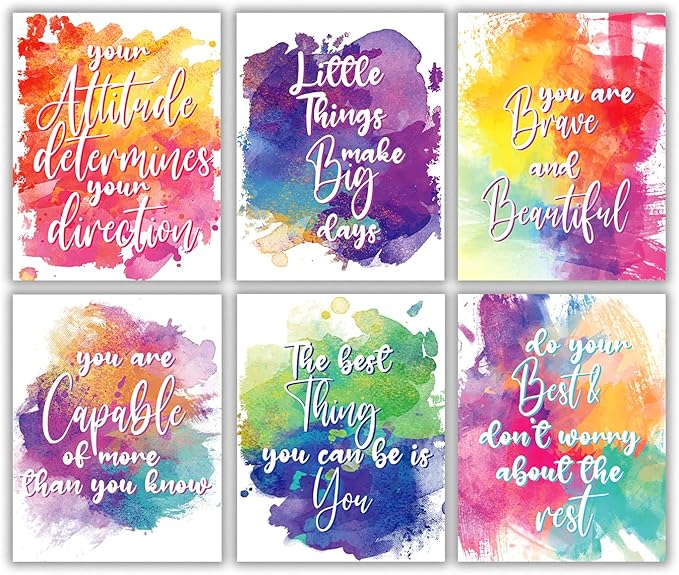 Positive Sayings Quotes Wall Decor Posters, Colorful Wall Art