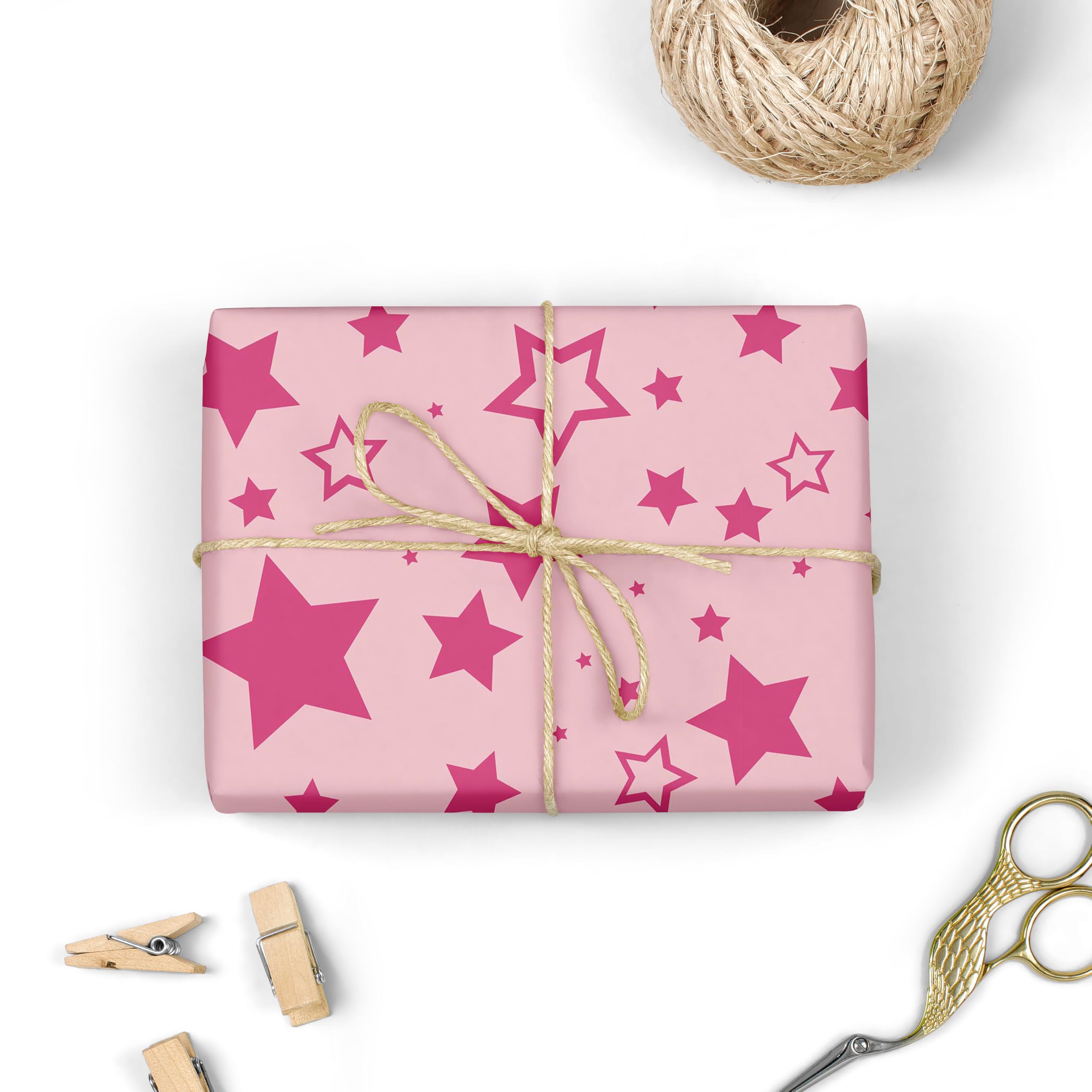 Pack de 2 Rouleaux de Papier Cadeau pour Enfants 62 cm x 80 m Grande Bobine FP Fiesta Paper