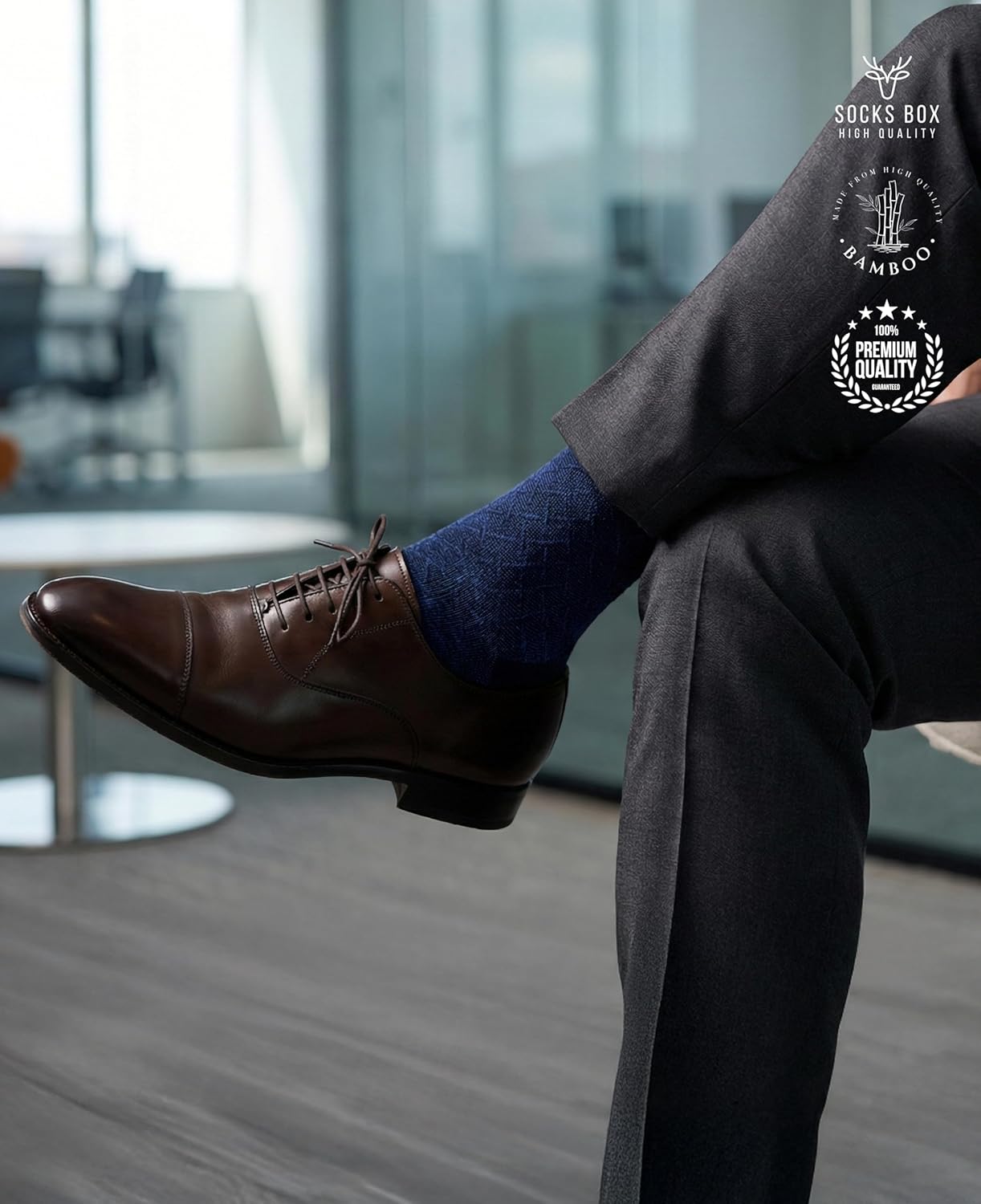 Mens Dress Socks, Premium Bamboo Rayon Socks for Men, Patterned, Elegant Design, 5/10 Pack, Gift Box - Image 8