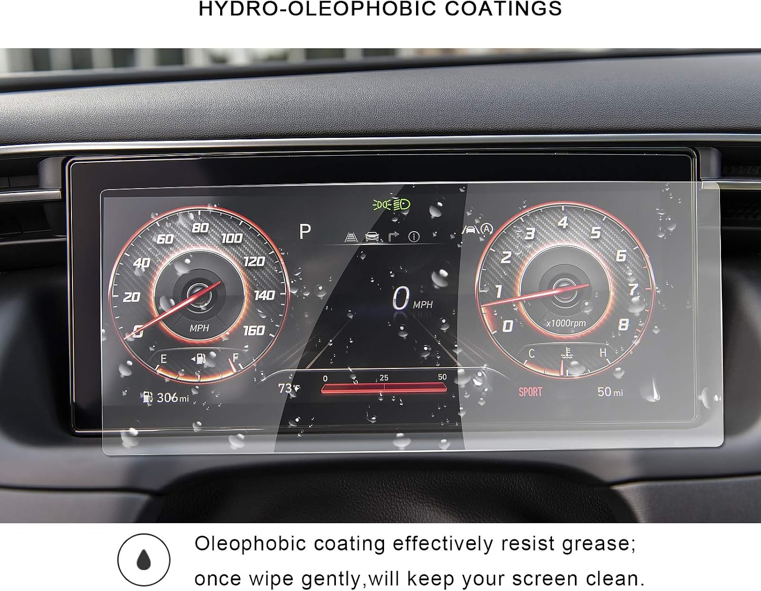 r ruiya car dashboard screen protector for 2021 update tucson nx4 instrument panel in dash display tempered glass touch screen foils 9h hardness hd cl