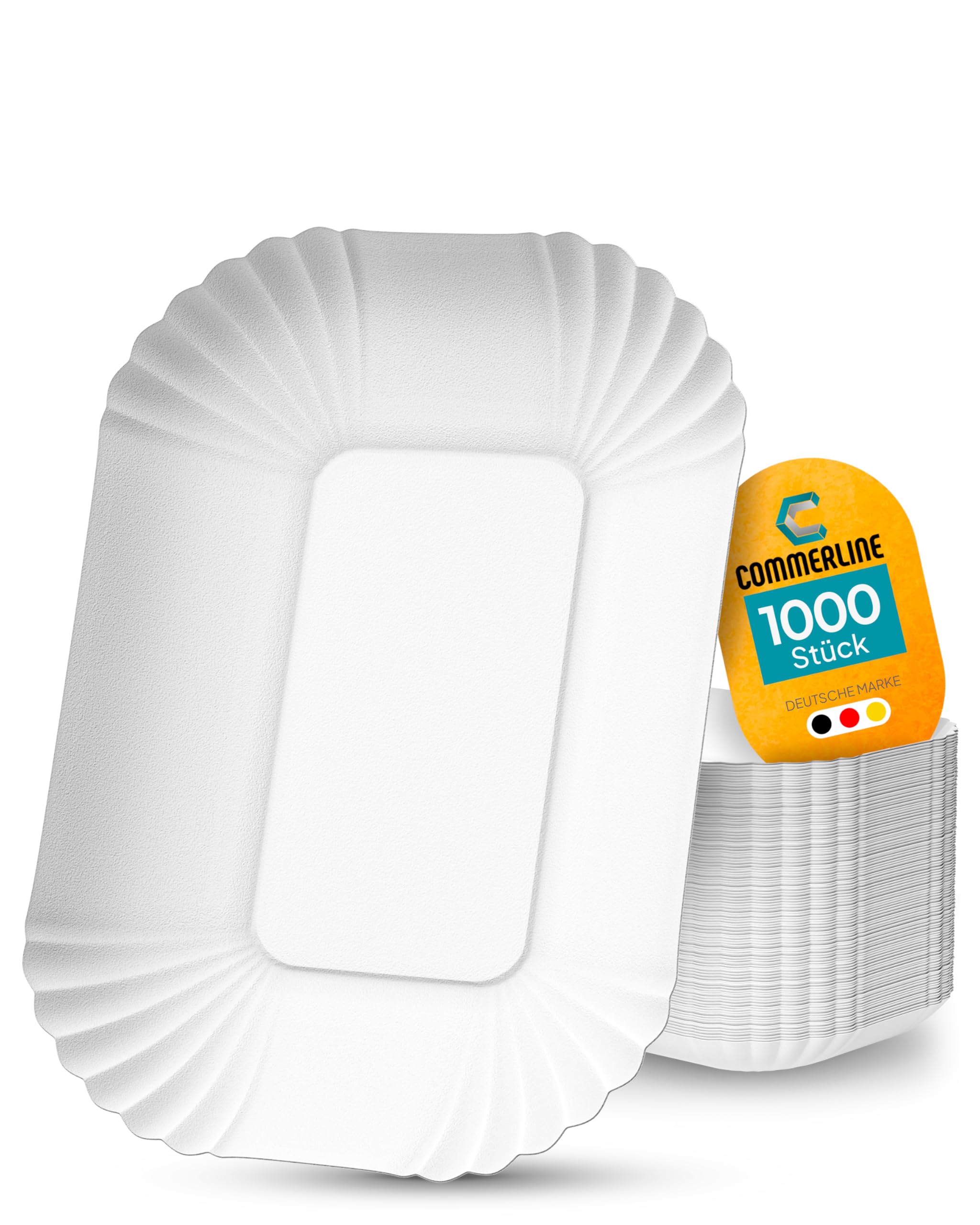 1000 sztuk papierowych talerzy KU41 | miseczki na frytki 13 x 17,5 x 3 cm talerze jednorazowe | jednorazowe talerze papierowe | talerze z papieru, naczynia jednorazowe | talerze imprezowe talerze do ciasta, talerze papierowe talerze do przekąsek (1000, KU
