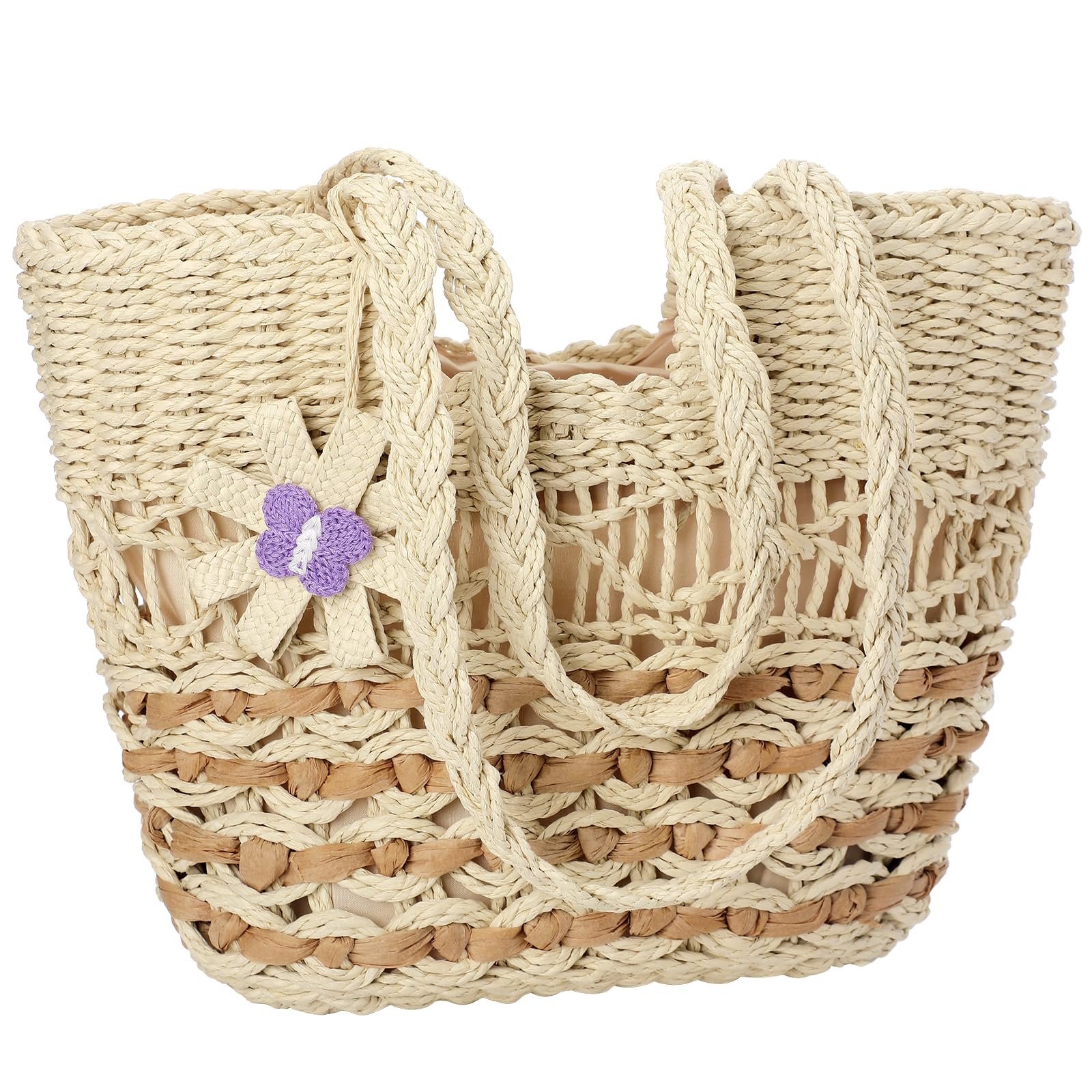 Trifabricy Beach Bags for Women, Summer Straw Bag, Woven Straw Tote Bag