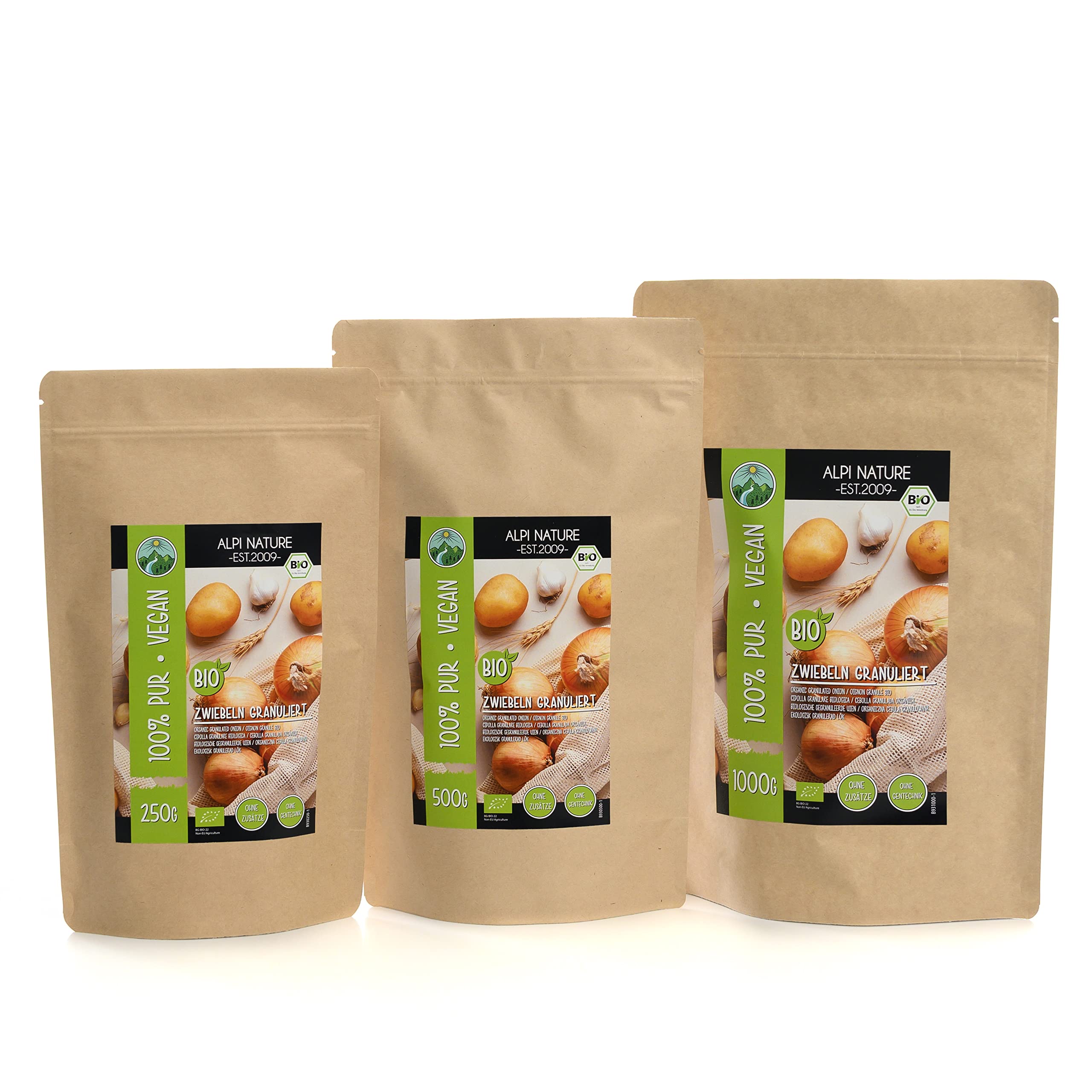 Alpi Nature Ekologiczna Granulowana Cebula 250g, Suszona Granulowana Cebula, Przyprawa z Siekanej Cebuli