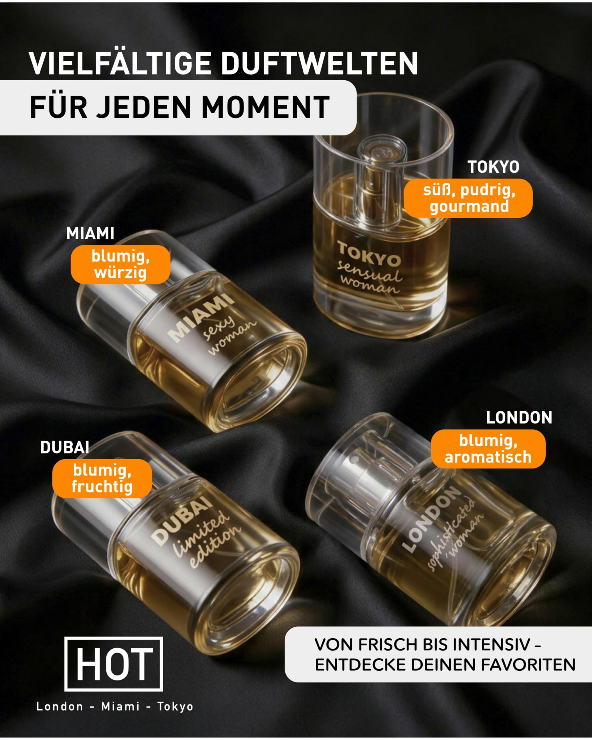 HOT Pheromone Parfum Dubai Woman 30 ml I Exklusiver Damenduft mit orientalisch-süßen, floralen Duftnoten & Pheromonen I Für intensive Anziehungskraft I Parfum Damen