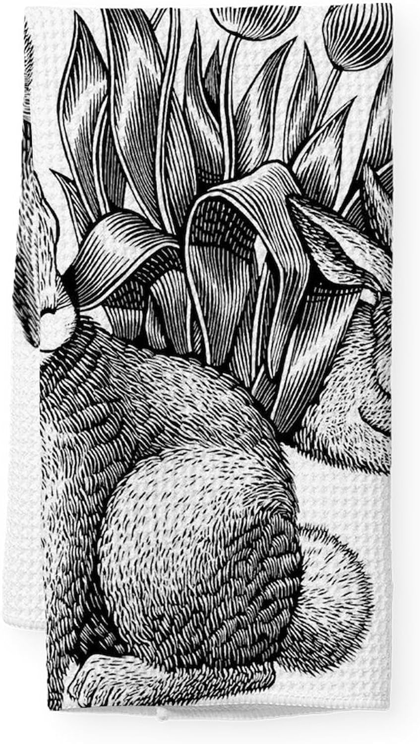 CafePress Easter Bunny Pencil Drawing Tea Towel