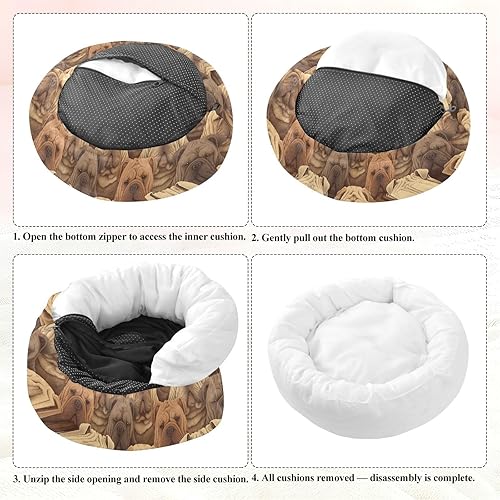 Miniatura 8 de Cartoon Dogs Anxiety Relief Pet Cat Bed fluffier Orthopedic Dog Bed for Extra Small Size Pets Supplies Camas para mascotas Grandes