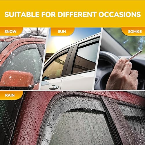 Miniatura 4 de CMVT Auto Viseras de ventana para Toyota Corolla 2009-2013, protectores de lluvia, deflector de sombra de ventilación, humo oscuro 2010 2011 2012,