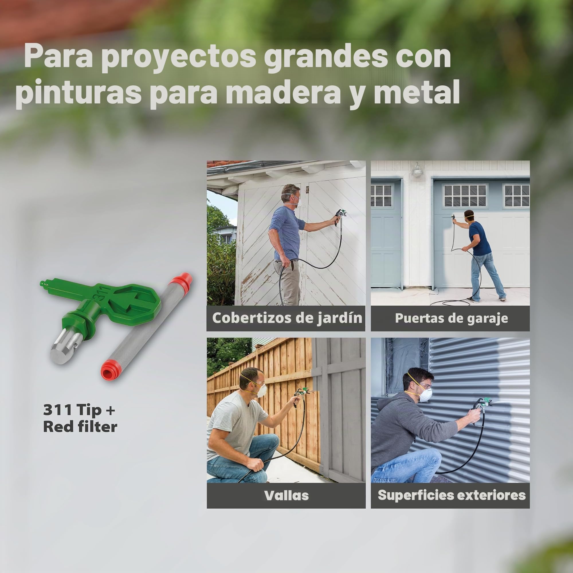 Wagner Airless ControlPro 350 R,Pulverizador de pintura para pared y techo/madera y metal,uso interior y exterior, cubre 15 m² en 2 min, 110 bar, presión de pulverización ajustable, manguera de 15 m